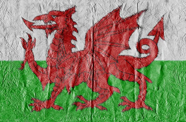 Wales vlag op een papier in close-up — Stockfoto