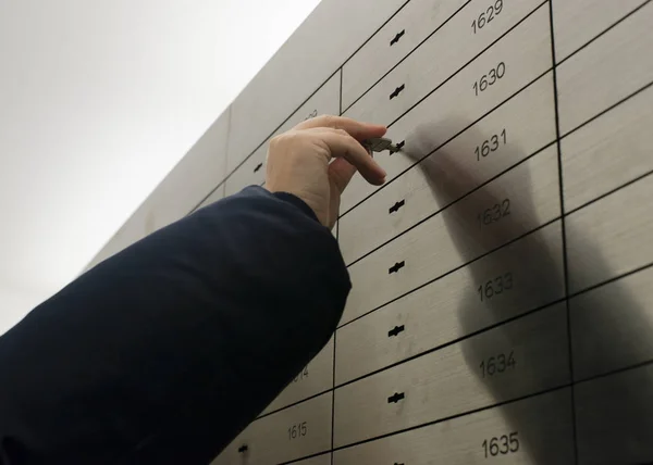 Safe deposit box open in a sure safe deposit cell — Stock Photo, Image