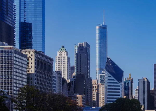 シカゴのスカイラインと大きなオフィスビル — ストック写真