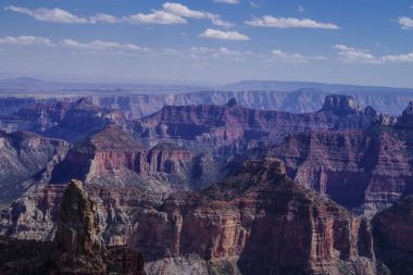Grand Canyon ve Colorado Nehri güneşli bir günde, Arizona ABD