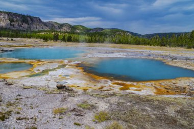 Yellowstone Millî Parkı ABD ve jeotermal yaylar 