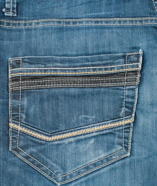 Texture and Background from Jeans Denim Fabric in Flat Lay Still — Stok Foto