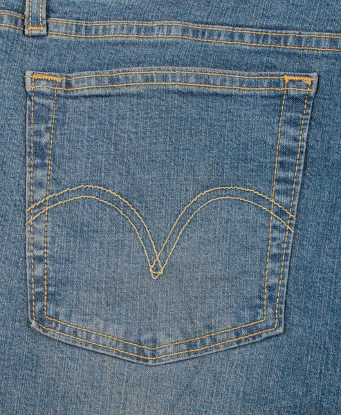 Konsistens och bakgrund från Jeans Denim tyg i platt låg stilla — Stockfoto