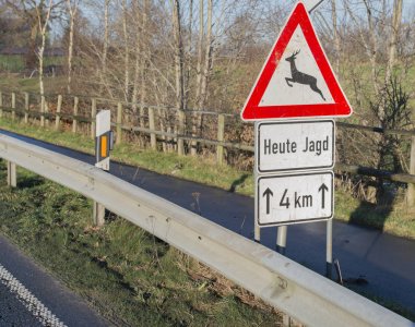 Yol işareti için yolun yaban avına