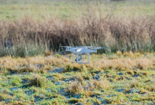 Drone is controlled and fly in the air