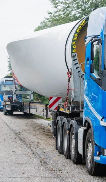 Windenergie Zwaar Transport Van Rotorbladen — Stockfoto