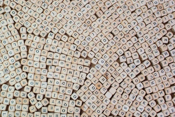 Lettres Sur Dés Cubes Sur Table — Photo