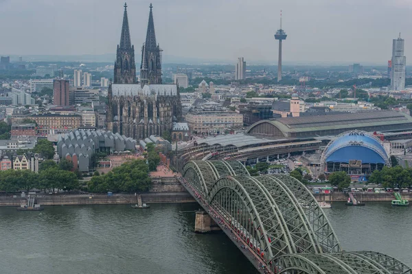 Köln Katedrális Hohenzollern Híd — Stock Fotó