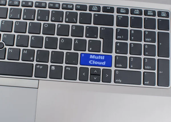 Multi Cloud Word Notebook Keyboard — Stock Photo, Image