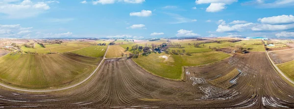 Vista Aérea Dos Campos Milho Após Uma Estação Chuvosa — Fotografia de Stock