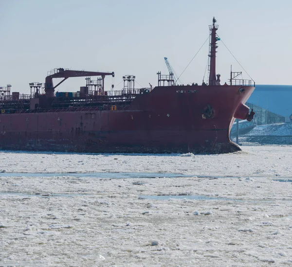 Ice Floes Hamburg Harbor — Stock Photo, Image