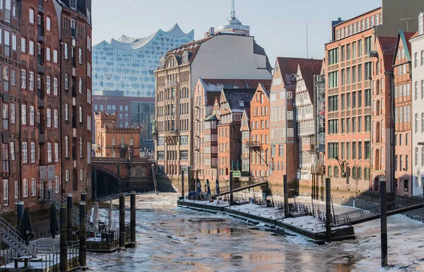 Ice Floes Hamburg Haven Terminal Burchardkai — Stockfoto