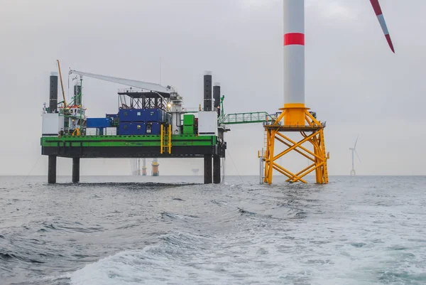 Construção Energia Offshore Parques Eólicos — Fotografia de Stock