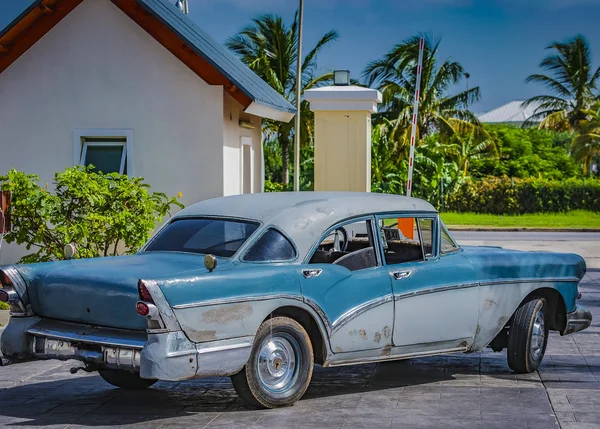 Havana Küba Sokakta Hdr Fotoğraf Amerikan Klasik Otomobil — Stok fotoğraf