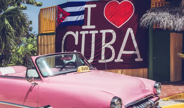 Hdr Photo American Classic Car Street Havana Cuba — Stock Photo, Image