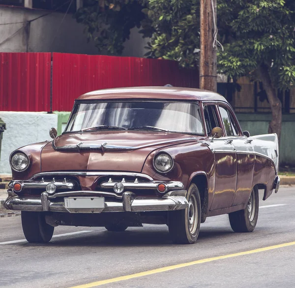 Hdr Photo Amerikanischen Klassiker Auf Straße Havana Kuba — Stockfoto