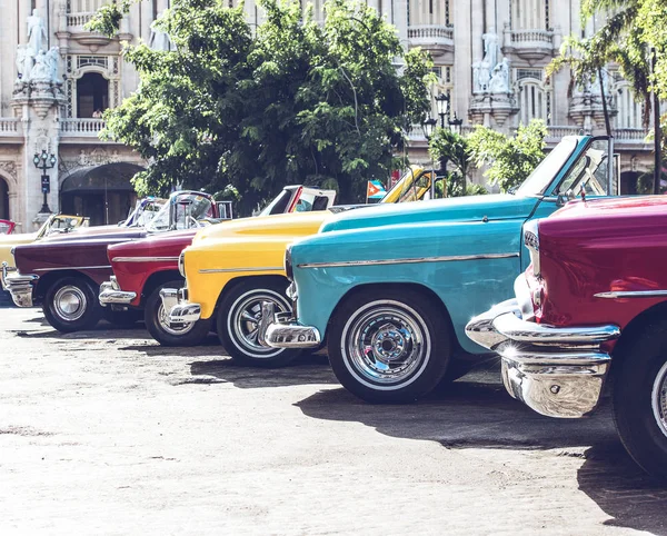 Hdr Photo Amerikanischen Klassiker Auf Straße Havana Kuba — Stockfoto