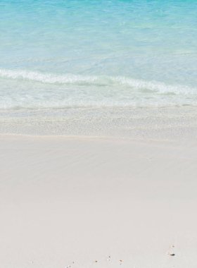 Küba 'daki Karayip sahilinde beyaz kum ve turkuaz su 