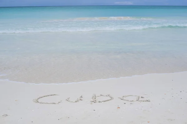 Areia Branca Água Azul Turquesa Praia Caribenha Cuba Varadero — Fotografia de Stock