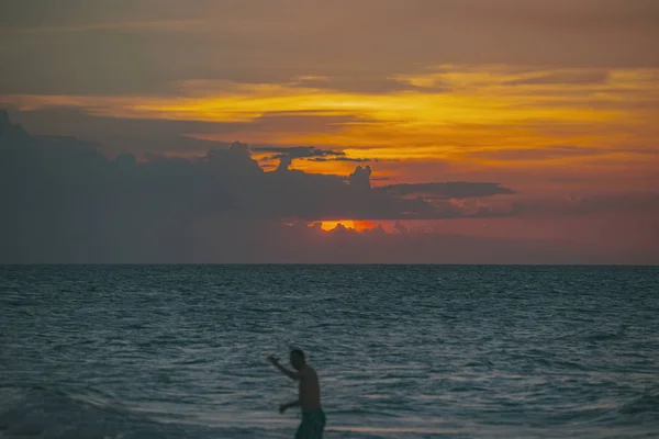 Zonsondergang Het Strand Van Varadero Cuba — Stockfoto