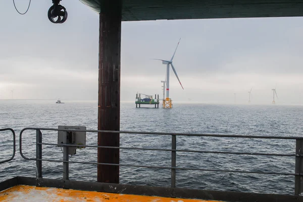 Wind Park Offshore Energie Bouw — Stockfoto