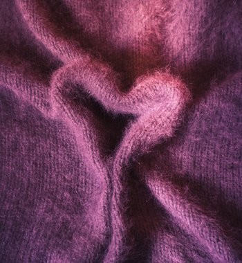 Angora Süveteri arka plan için bir kalp şekli ve beste