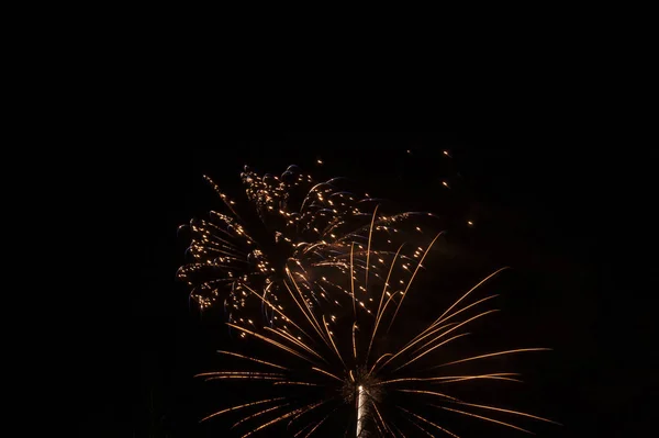 Lunga Esposizione Fuochi Artificio Cavallo Dell Anno — Foto Stock