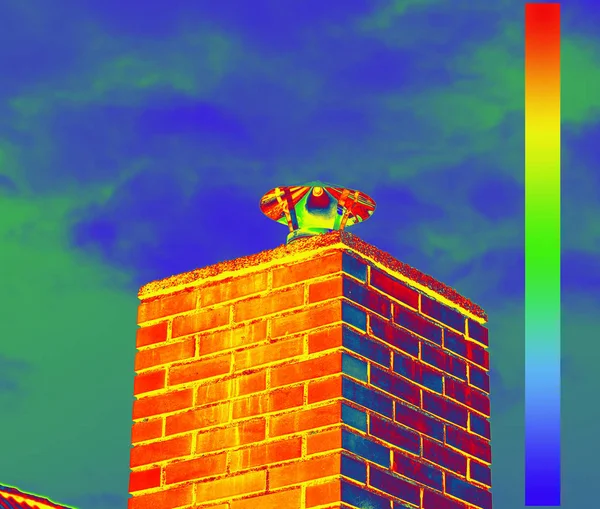 Thermal image with a thermal imaging camera from a chimney