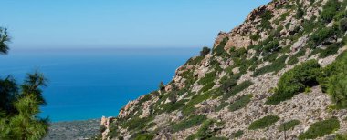 Yunanistan 'ın Kos adasının iç kesimlerindeki dağlar