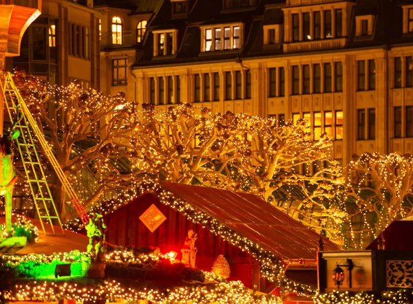 Detailfoto Van Een Kerstmarkt Hamburgse Markt — Stockfoto