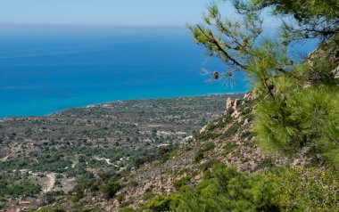 Kos Yunanistan adasının güneyindeki Akdeniz kıyı manzarası