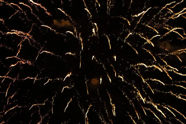 Lunga Esposizione Dei Fuochi Artificio Capodanno Cavallo Dell Anno — Foto Stock