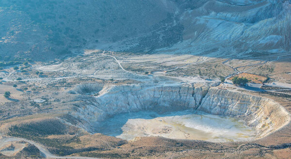 Volcanic crater Stefanos in the Lakki valley of the island Nisyros Greece