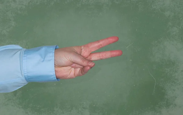 Women Hand Shows Gesture Sign Language — Stock Photo, Image