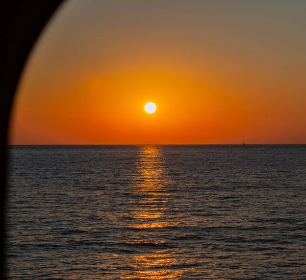 Sonnenuntergang Uhr Von Einer Jacht Auf Dem Mittelmeer Vor Griechenland — Stockfoto