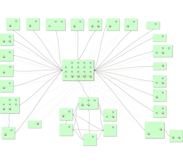 Schemat Sieci Pokazujący Budowę Sieci Active Directory Ilustracja — Zdjęcie stockowe