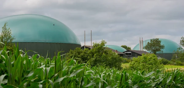 Fábrica Biogás Para Geração Energia Energia — Fotografia de Stock