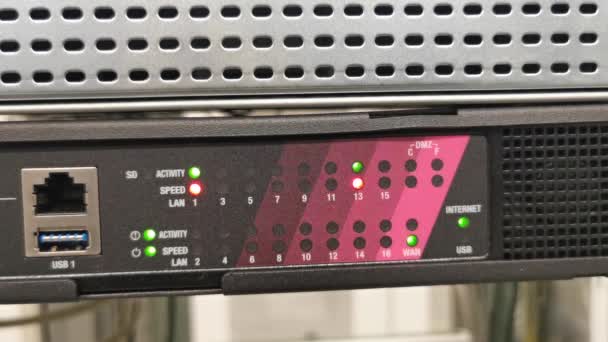 Firewall Interruptor Internet Seguro Data Center — Vídeo de Stock