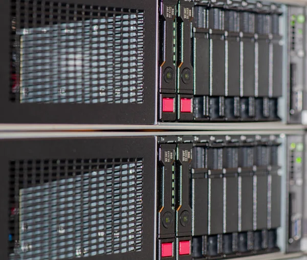 Backup Disks Blade Enclosure Data Center Bladecenter Network Server Rack — Stock Photo, Image