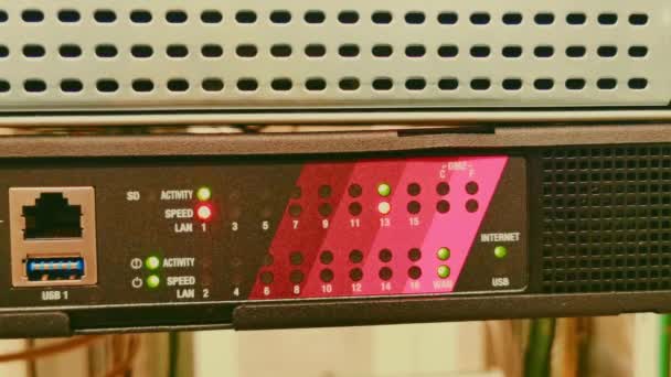 Beveiligde Internet Switch Firewall Een Datacenter — Stockvideo