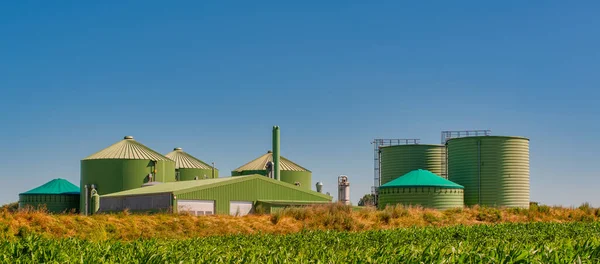 Villamosenergia Termelés Energia Biogáz Üzem — Stock Fotó
