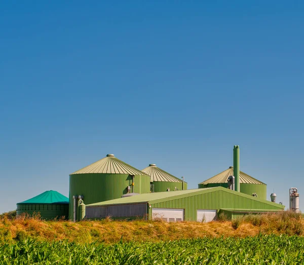 Villamosenergia Termelés Energia Biogáz Üzem — Stock Fotó