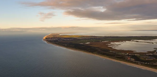 Aerial view of the North Sea coast and the island of Sylt