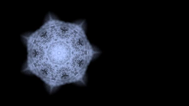 Symmetrical pattern which looks like spiserweb or flower spreading and narrowing on black background. — ストック動画