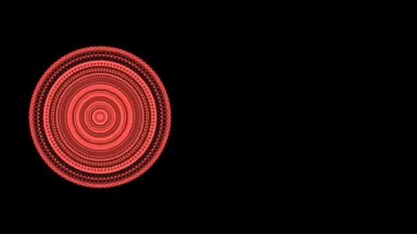 Abstração redonda de velocidade movimento fiação partículas vermelhas, dando efeito hipnótico . — Vídeo de Stock