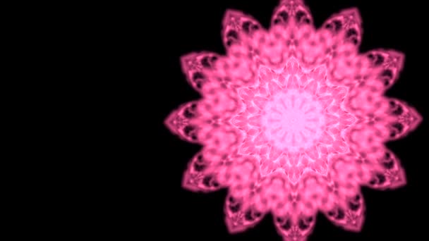 Energieabsorbierendes Konzept. abstraktes Video von rosa runden Mustern, die sich langsam drehen und verengen und unterwegs alles verzehren. — Stockvideo