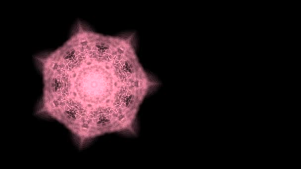 Symmetrisches Muster, das aussieht wie ein Spinnennetz oder eine Blüte, die sich auf schwarzem Hintergrund ausbreitet und verengt. — Stockvideo
