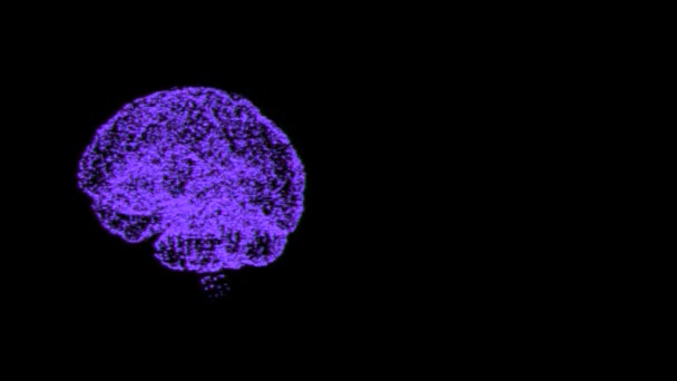 Animazione 3D del glitchhing dei neuroni cerebrali, causando disturbi mentali della personalità . — Video Stock