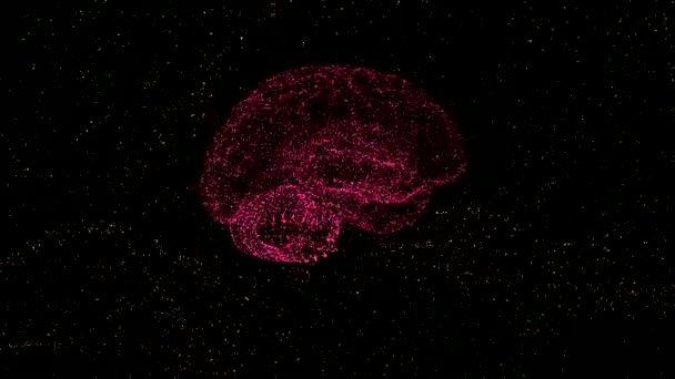 Concetto di turbolenza cerebrale. Video che mostra il cervello alla ricerca attiva di risposte, tremando nello spazio . — Video Stock