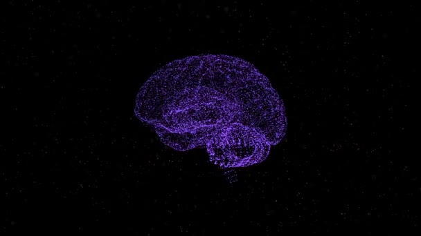 Animation of brain rotating in space, developing new ideas and solutions.